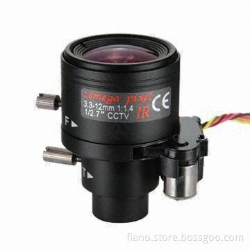 DS Auto-iris/Zoom Lens with 3.3 to 12mm Focal Length, No Color Aberration